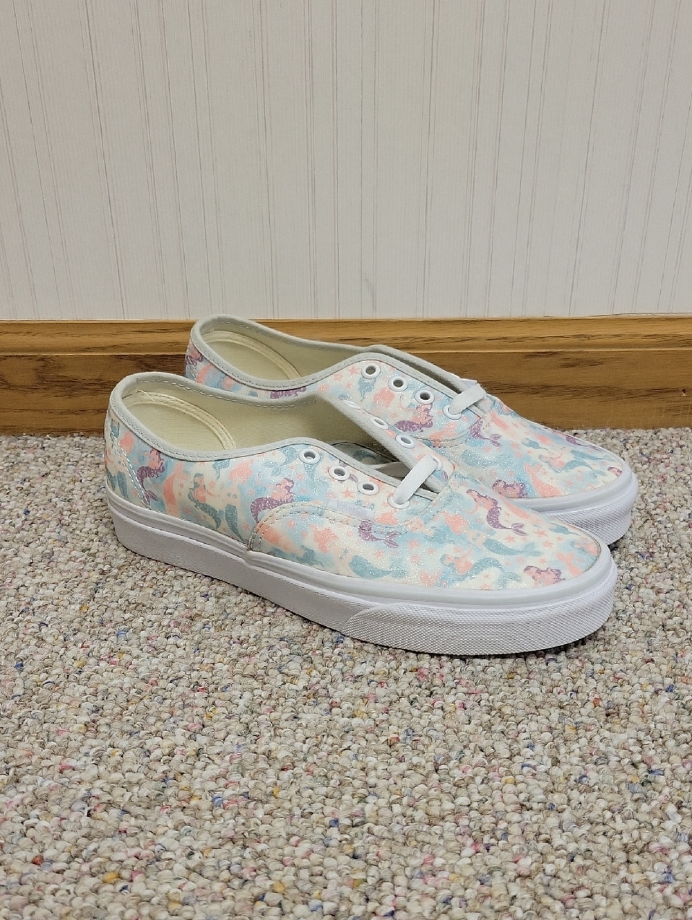 Vans Pastel Glitter Mermaid Sneakers Pink Mint & Lavender Sz 7.5 NWOT Whimsigoth